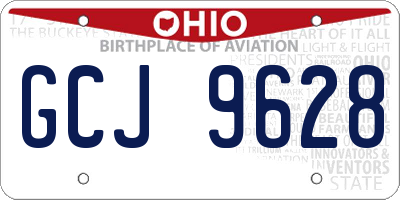 OH license plate GCJ9628