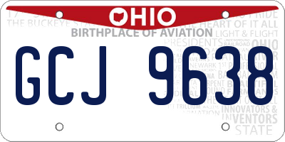 OH license plate GCJ9638