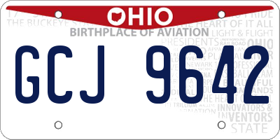 OH license plate GCJ9642