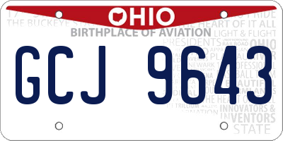 OH license plate GCJ9643