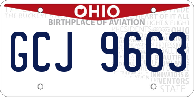 OH license plate GCJ9663