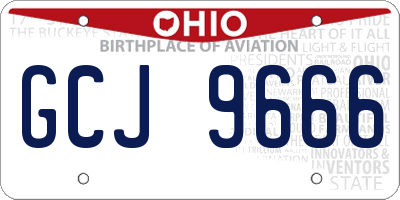 OH license plate GCJ9666