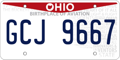 OH license plate GCJ9667