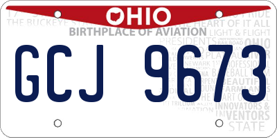 OH license plate GCJ9673
