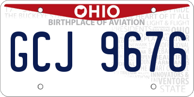 OH license plate GCJ9676