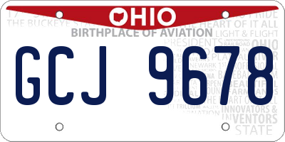 OH license plate GCJ9678