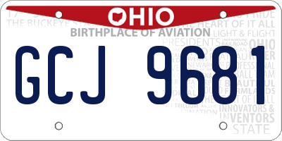 OH license plate GCJ9681