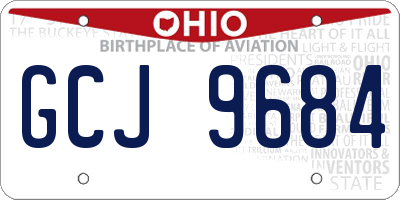 OH license plate GCJ9684