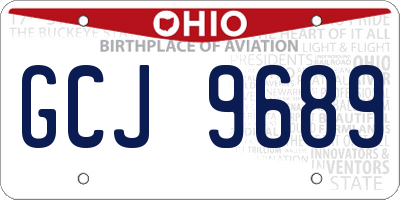 OH license plate GCJ9689