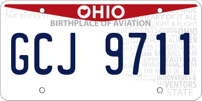 OH license plate GCJ9711