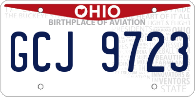 OH license plate GCJ9723