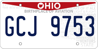 OH license plate GCJ9753