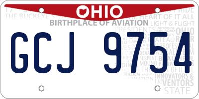 OH license plate GCJ9754