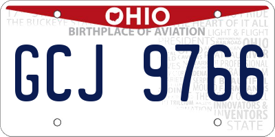 OH license plate GCJ9766