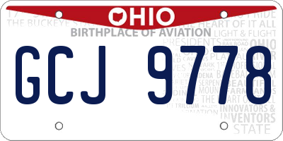 OH license plate GCJ9778