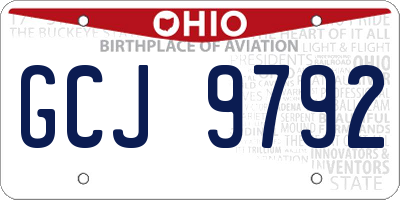 OH license plate GCJ9792