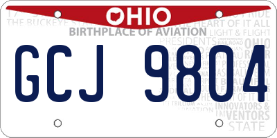 OH license plate GCJ9804