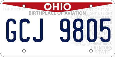 OH license plate GCJ9805