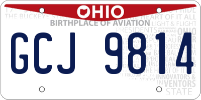 OH license plate GCJ9814