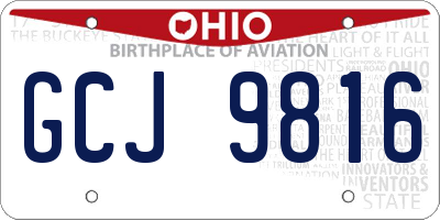 OH license plate GCJ9816