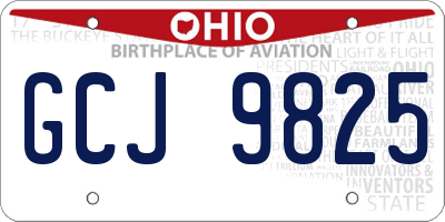 OH license plate GCJ9825