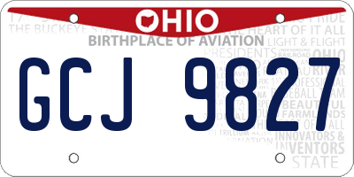 OH license plate GCJ9827
