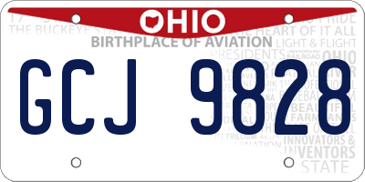 OH license plate GCJ9828