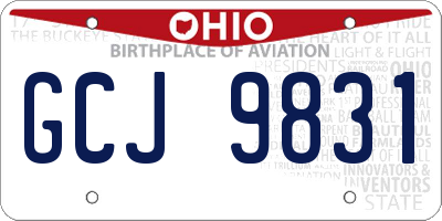 OH license plate GCJ9831