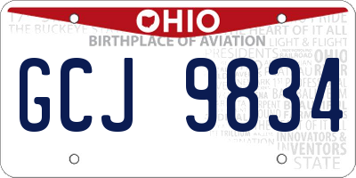 OH license plate GCJ9834