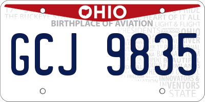 OH license plate GCJ9835