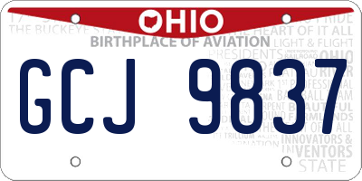 OH license plate GCJ9837