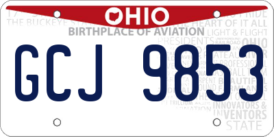 OH license plate GCJ9853