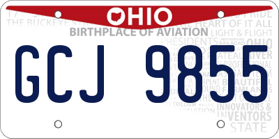 OH license plate GCJ9855