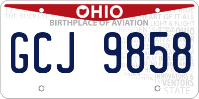 OH license plate GCJ9858