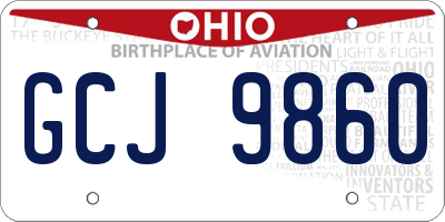 OH license plate GCJ9860