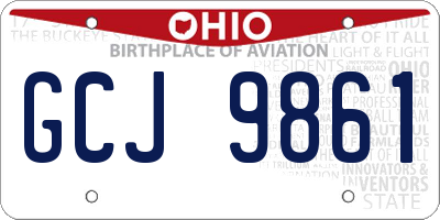 OH license plate GCJ9861