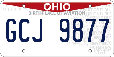 OH license plate GCJ9877