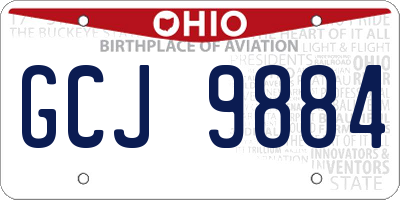 OH license plate GCJ9884