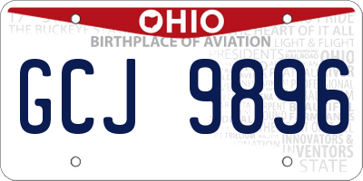 OH license plate GCJ9896