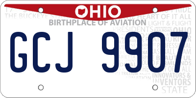 OH license plate GCJ9907