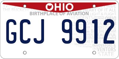 OH license plate GCJ9912