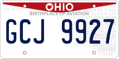 OH license plate GCJ9927