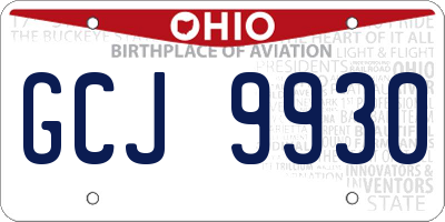OH license plate GCJ9930