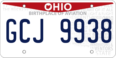 OH license plate GCJ9938