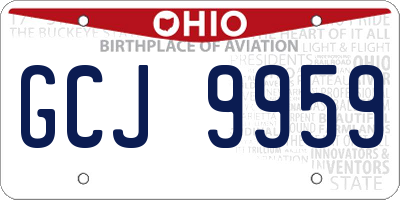 OH license plate GCJ9959