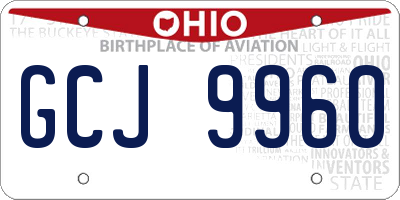 OH license plate GCJ9960