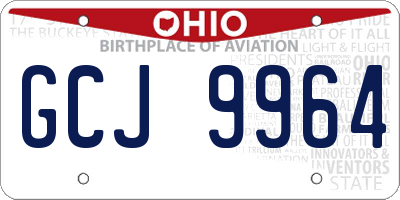 OH license plate GCJ9964