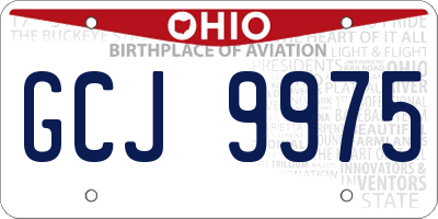 OH license plate GCJ9975