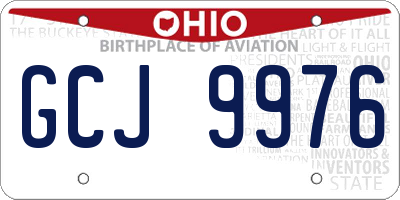 OH license plate GCJ9976