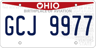 OH license plate GCJ9977